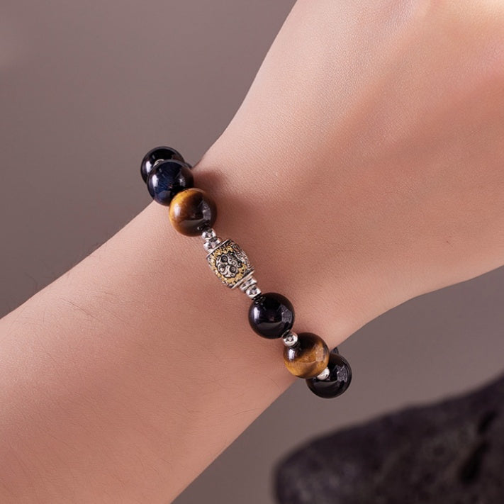 Kylin Obsidian and Tiger's Eye Bracelet-Steady Vitality