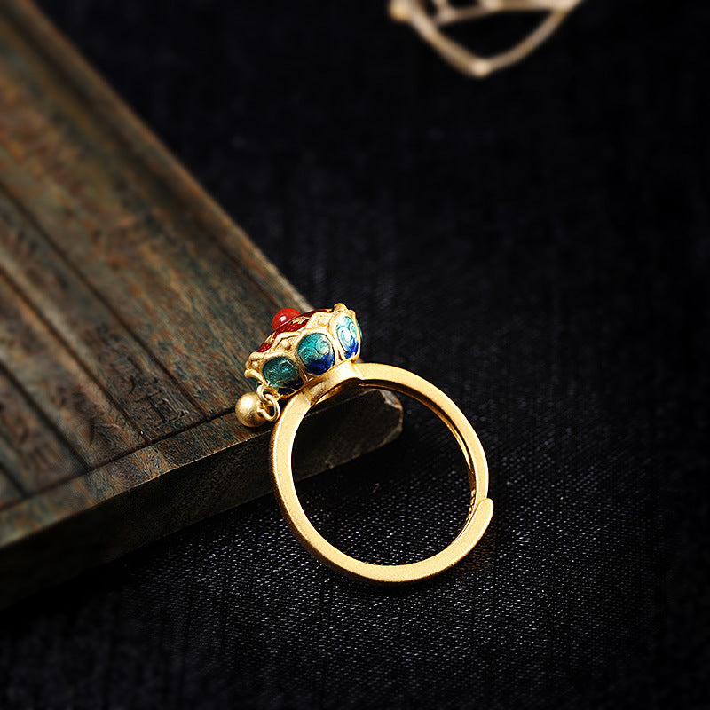 Eight-Petal Lotus Spinning Ring-Tranquil Grace