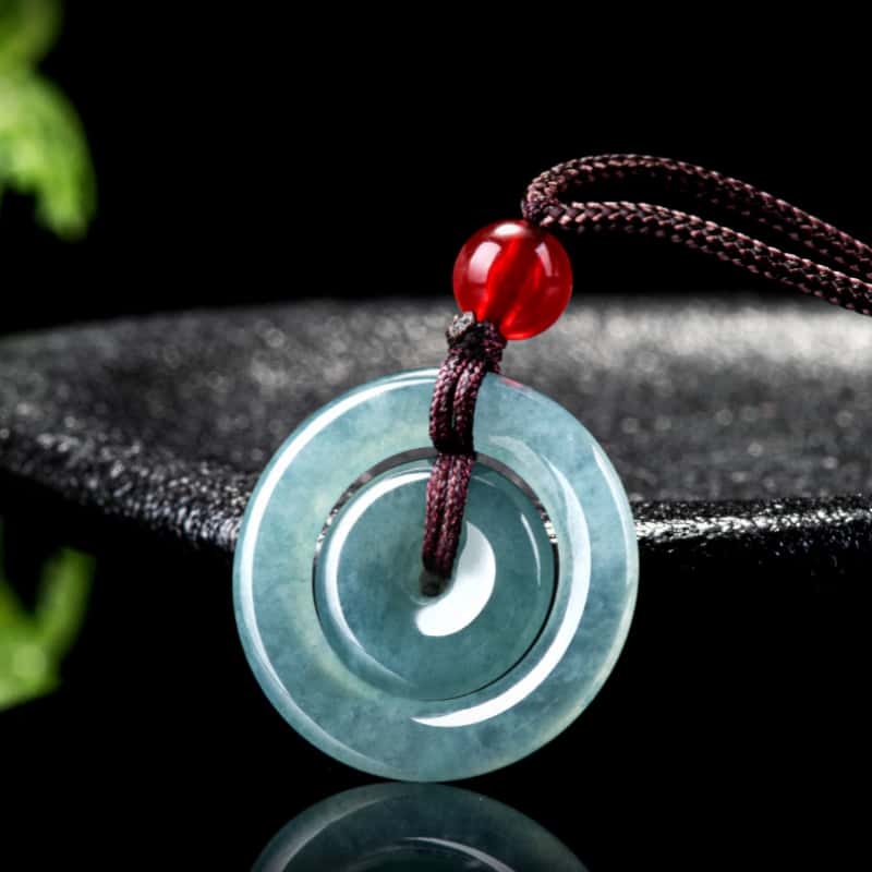 Peaceful Union Mother & Child Jade Safety Buckle Pendant Necklace