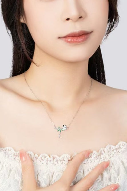 Panda Bamboo Silver Necklace – Gentle Joy, Timeless Charm
