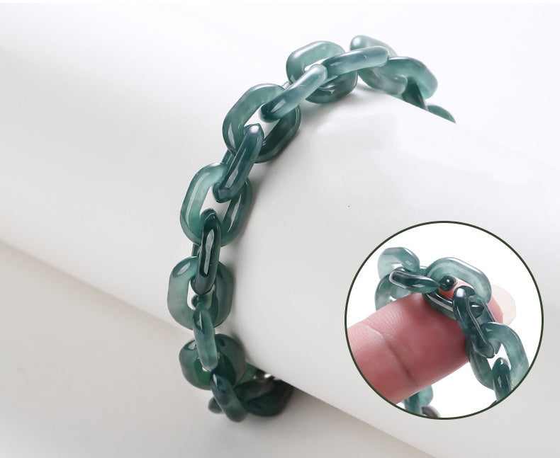 O-Link Natural Jade Cuban Bracelet-Balance, Connection