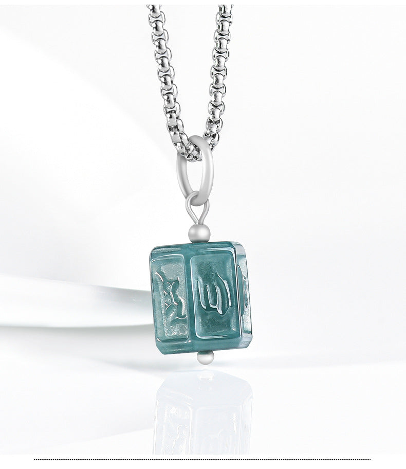 Inner Peace-Six-Syllable Mantra Ice Jade Pendant