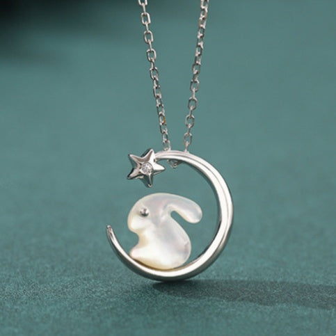 Moon Rabbit Shell Necklace-A Little Good Luck