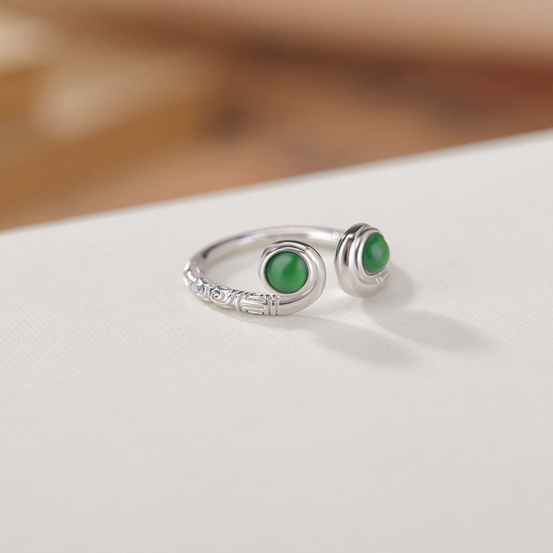 Naturroter Achat 925er Silber Feng Shui Glücksring