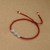 Enduring Fortune Antique Silver 3D Coin Red String Bracelet