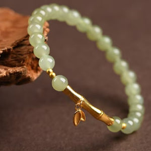 Wealth Bamboo Jade Beads Bracelet-Prosperity Luck