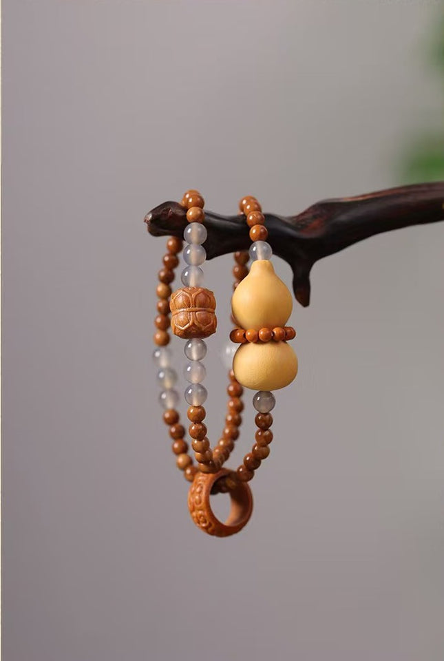 Gourd & Lotus Blessing Bodhi Bracelet–Wealth and Harmony