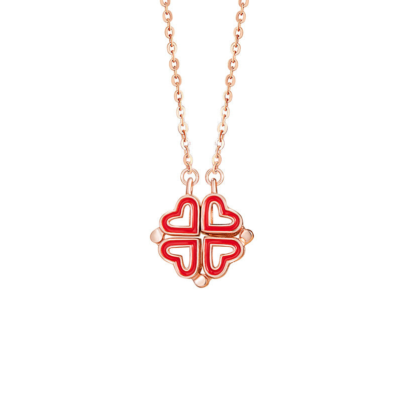 Four Leaf Clover Magnetic Necklace-A Sincere Heart
