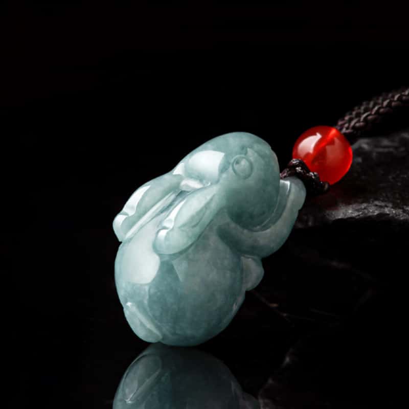 Gentle Fortune Jade Rabbit Pendant Necklace