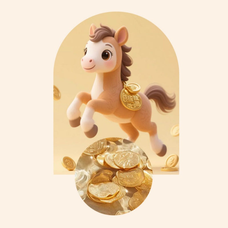 Golden Spark Horse Wealth Coin Necklace – 925 Silver Lucky Charm for 2026 Fortune