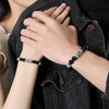 999 Silver Pixiu Black Obsidian Couple Bracelet-Protection and Wealth