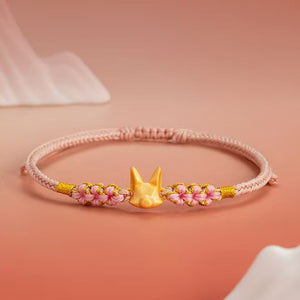 Gold Fox Handmade String Bracelet-Luck and Prosperity