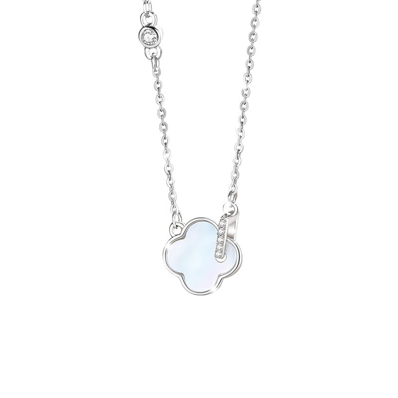 Four Leaf Clover Mother of Pearl Necklace-A Lucky Encounter