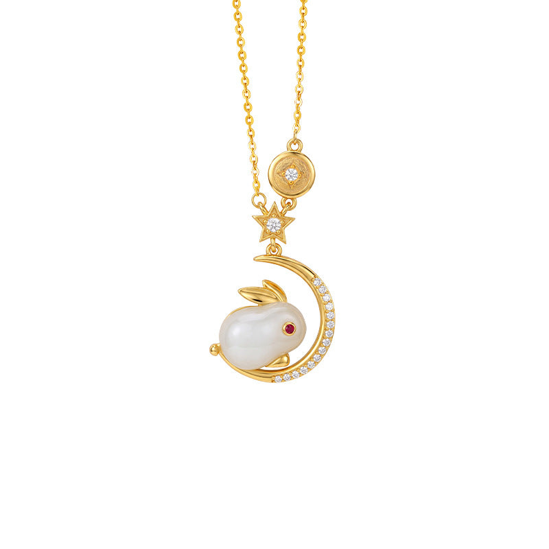 Love Held Close-Rabbit Nephrite Jade Necklace