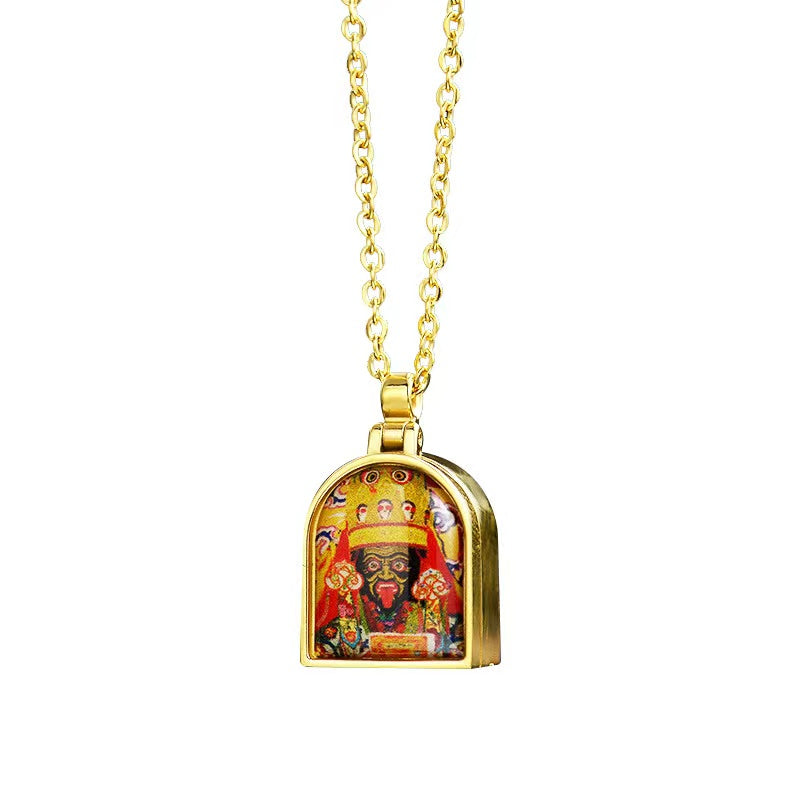 Zashi Lhamo Pendant- Drashi Lhamo Charm Buddhist Protector-Ghau Prayer Box