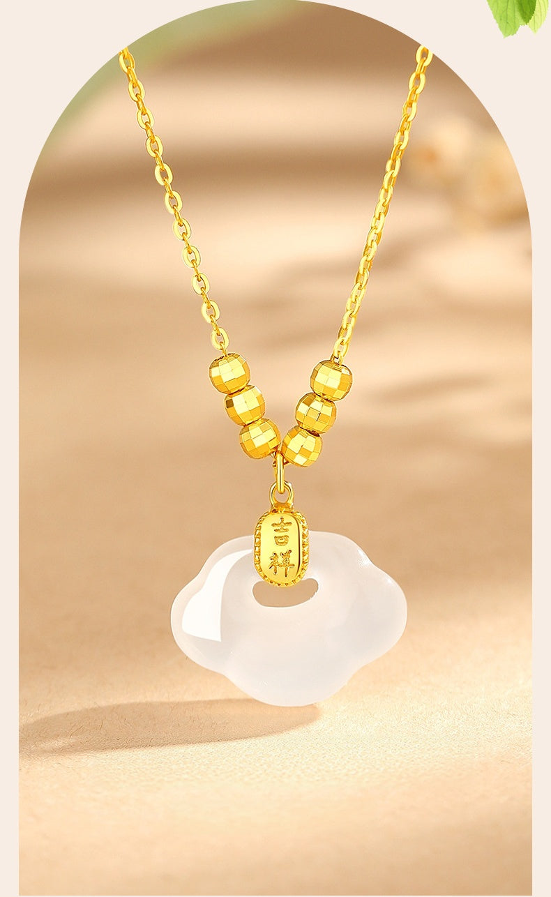 White Jade Ruyi Pendant Necklace