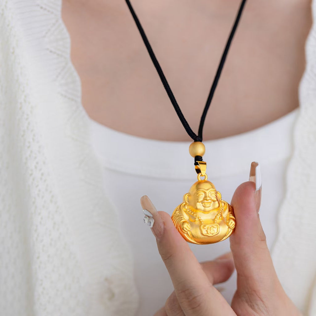 Golden Happy Buddha Pendant-Attract Wealth & Good Luck