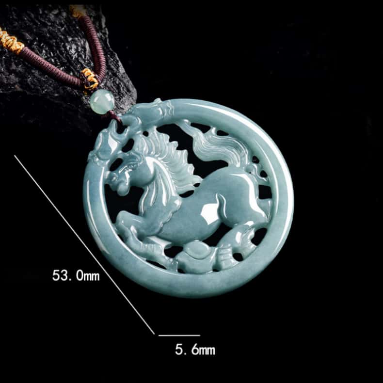 Prosperity Arrival Horse Ice Jade Pendant Necklace