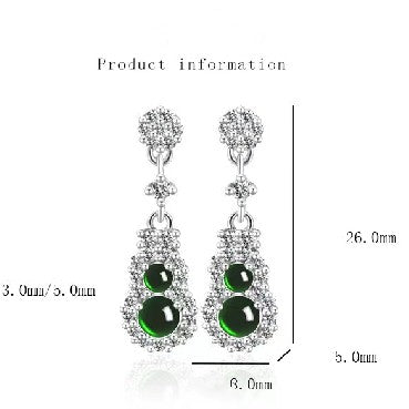 Wulu Green Jade Wealth Earrings