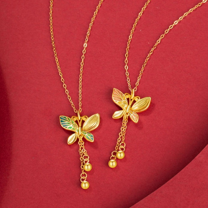 Butterfly Tassel Pendant Necklace-Graceful Radiance