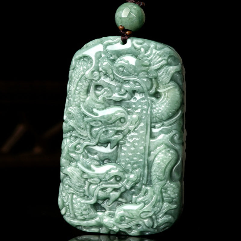 Imperial Power Nine-Dragon Guardian Jade Pendant for Authority, Protection & Lifelong Fortune