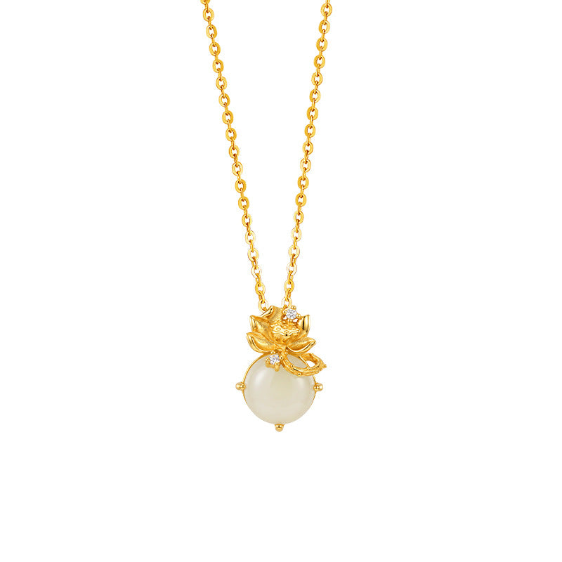 Nephrite Jade Gourd Pendant Necklace-Blessing and Abundance