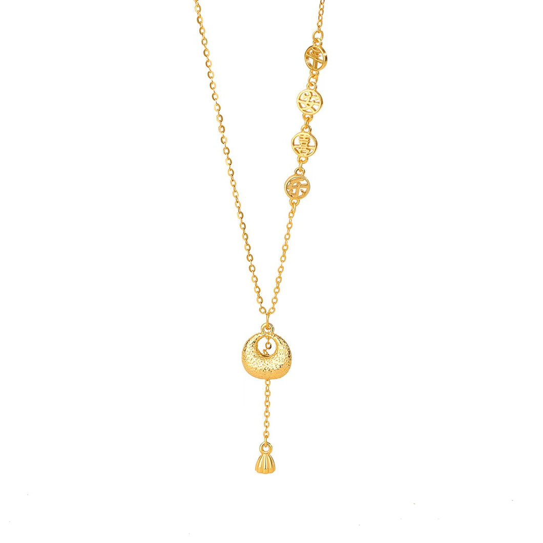 Gold Blessing Pouch Necklace–Peace Joy & Harmony