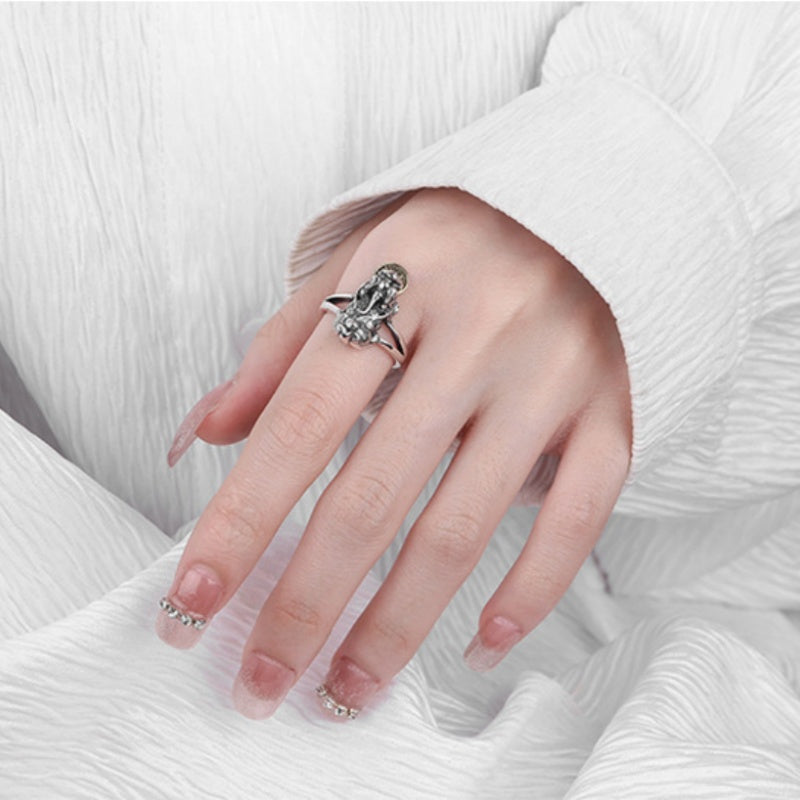 Pixiu Sterling Silver Ring-Welcoming Wealth and Fortune