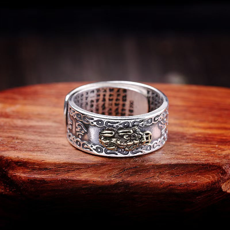 Lucky Feng Shui Pixiu Wealth & Protection Ring(Adjustable)