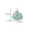 Blue Jadeite God of Wealth Pendant – Natural Ice-Type Jade Necklace with 18K Gold Setting
