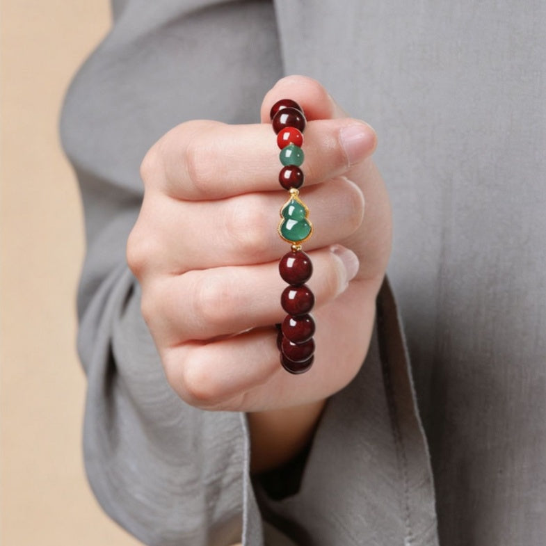 A Turn of Fortune-Purple Sandalwood Jade Gourd Bracelet