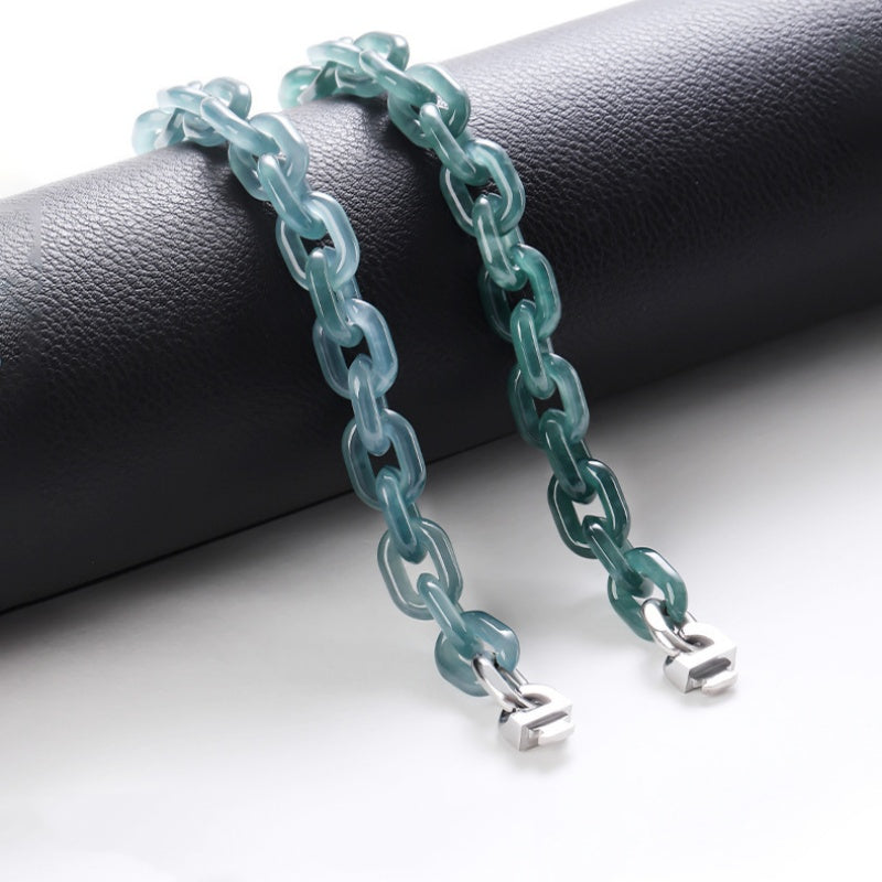 O-Link Natural Jade Cuban Bracelet-Balance, Connection