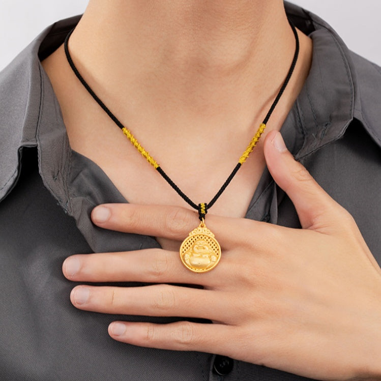 Joyful Serenity-Laughing Buddha Pendant Necklace