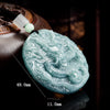 Grade A Blue Jadeite Dragon Pendant – Bold Ice Variety Jade Necklace for Men