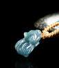 Natural Blue Jadeite Nine-Tailed Fox Pendant – A Jade Ice Variety Carving