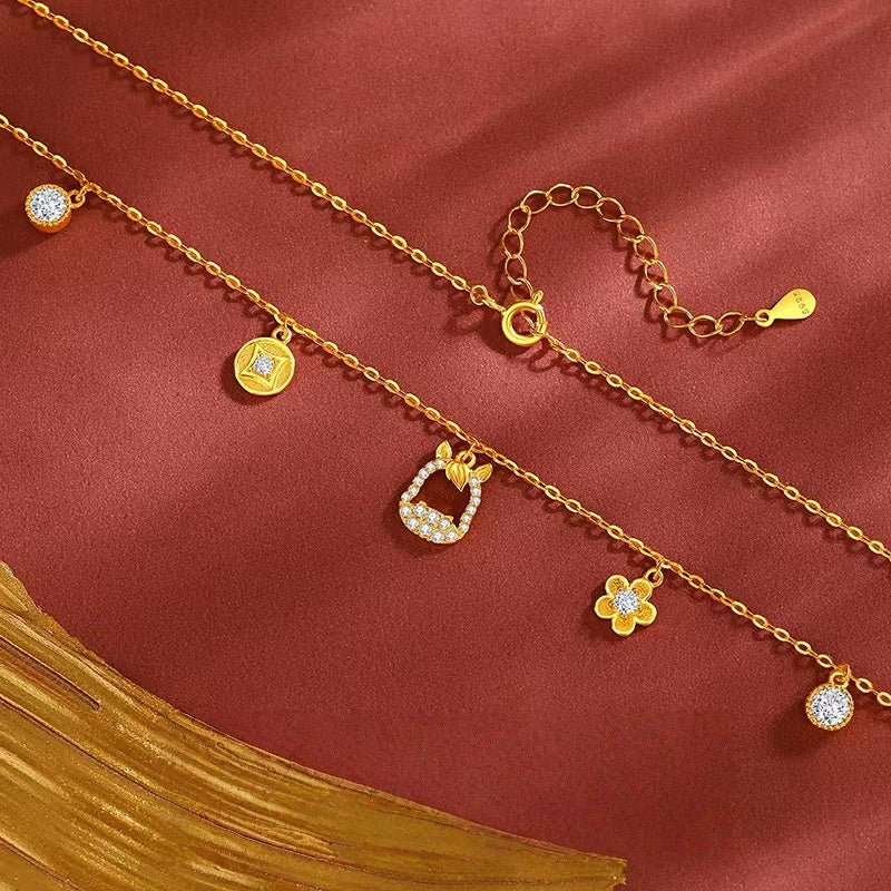 Money-Bloom Horse Necklace – S925 Gold Plated · Fortune, Luck & New Beginnings