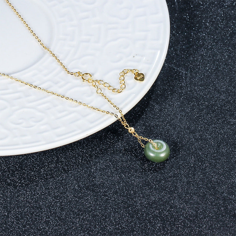Green Jade Stone Fengshui Pendant Necklace