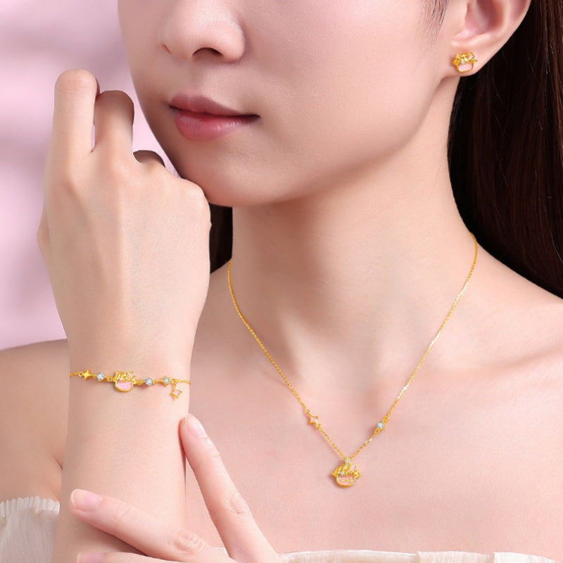 2027 Goat Zodiac Luminous Enamel Jewelry Set-Gentle New Beginnings