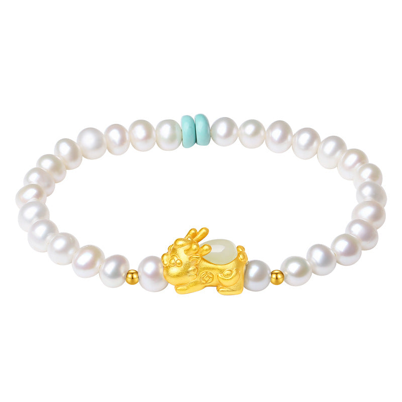 Abundance & Grace-Pixiu Freshwater Pearl Bracelet
