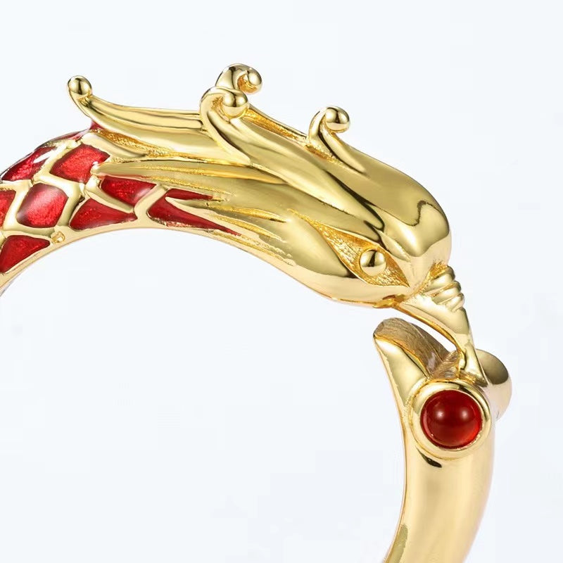 Dragon Phoenix Gold Couple Ring-Wealth and Prosperity