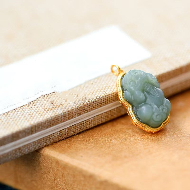 Hetian Jade Pixiu Nephrite Necklace-Attract Wealth