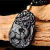 Black Obsidian “Flying Pixiu” Pendant – Hand-Carved Guardian of Wealth & Power