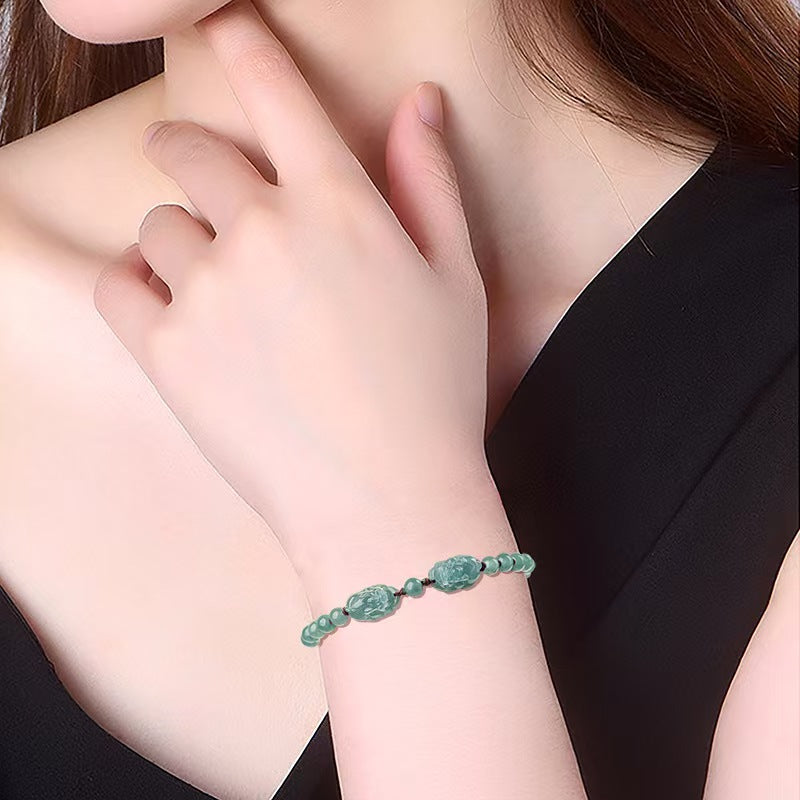 Ice Jade Double Pixiu Bracelet-Attract Luck