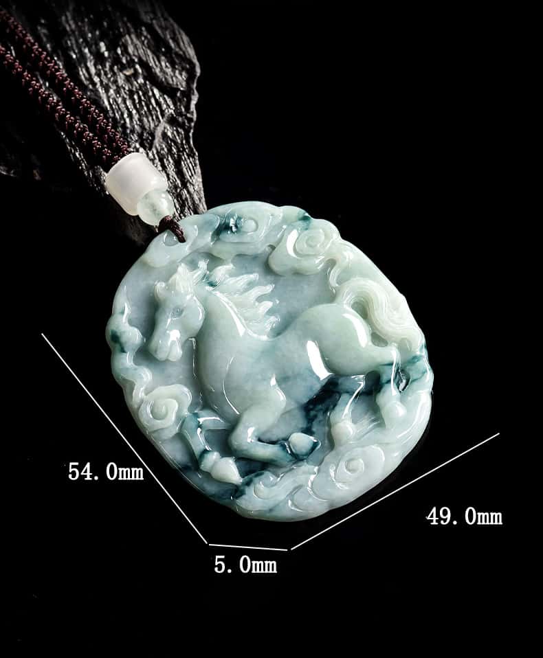 Victory Horse Myanmar Jadeite Abundance Amulet