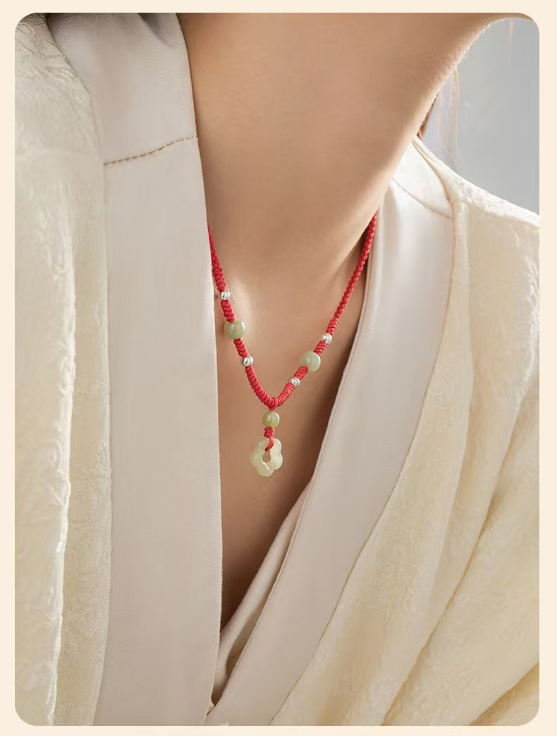 Four Leaf Clover Hetian Jade Necklace-Faith & Hope