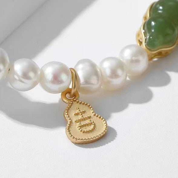 Natural Pearl Jade Calabash Bracelet-Inner Peace