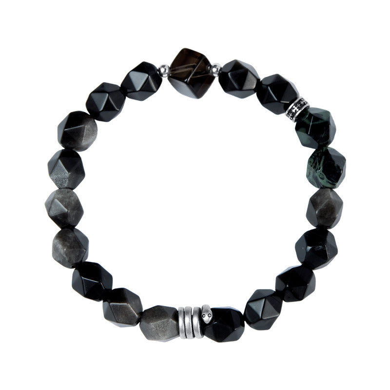 Serpent Obsidian Smoky Quartz Bracelet-Enduring Grace