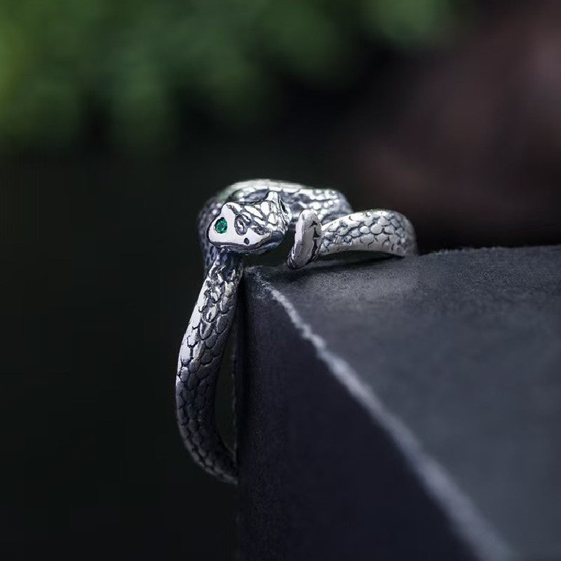 Rattlesnake Vintage Silver Ring-transformation & protection