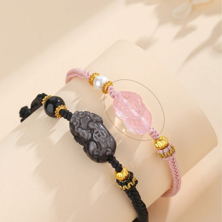 Prosperity & Harmony-Pixiu Beaded Couple Cord Bracelet