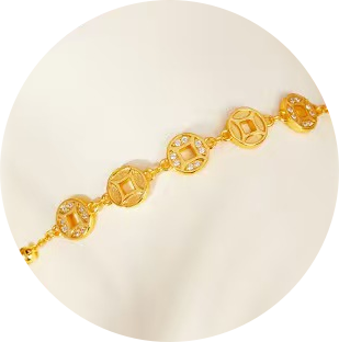 Rolling Fortune Coin Bracelet –18k Gold Plated 925 Sterling Silver